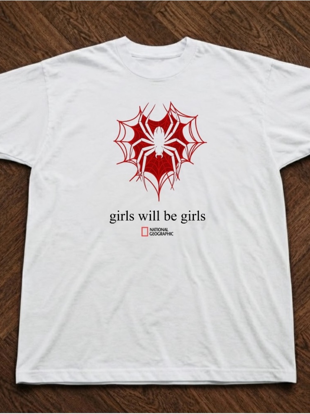 National Geographic Girls Will Be Girls White Graphic Tee